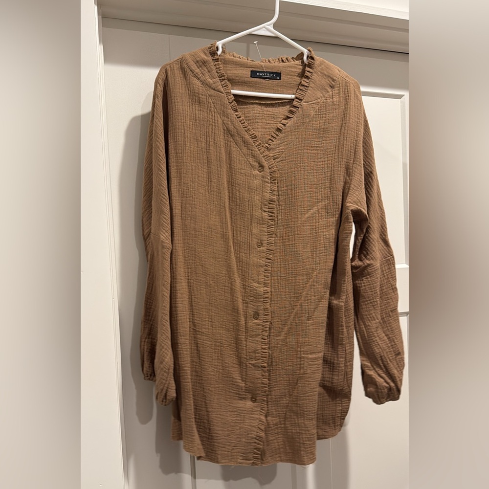 Brown button down dress
